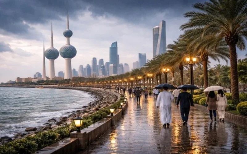 بنسبة 40%.. فرصة هطول أمطار خفيفة وأجواء باردة تغطي طقس الكويت اليوم